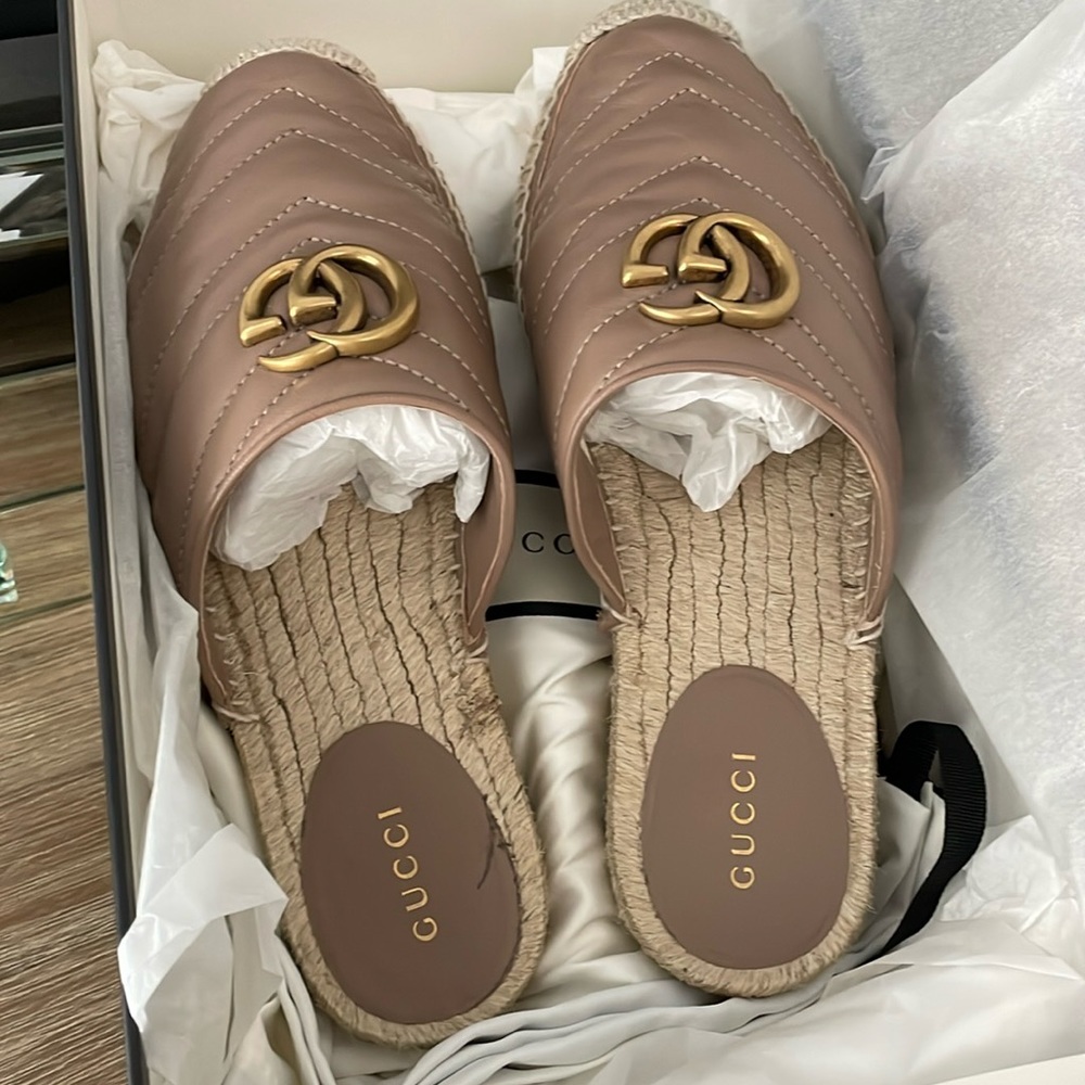 Gucci Double G Espadrille Mules